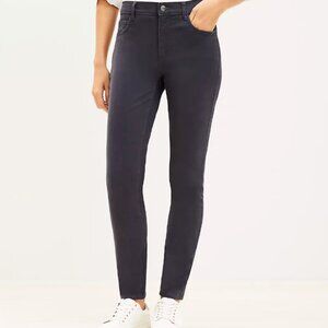 LOFT Five Pocket Skinny Pants in Sateen, Coastal Grey, Size 34 (Regular Fit)